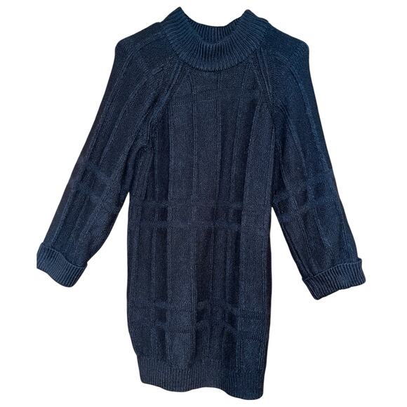 ASOS Black Mixed Knit Mini Sweater Dress size 2 - Picture 1 of 9